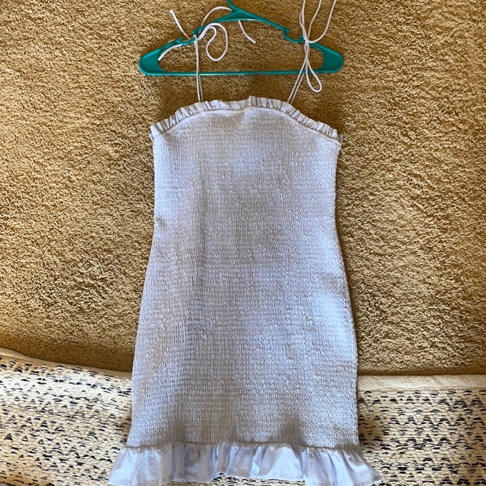 Seersucker dress. Adjustable straps